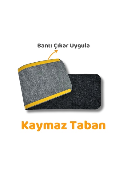 Beylini Kaymaz Merdiven Halısı Kendinden Yapışkanlı 1 Adet 20x75 Antrasit