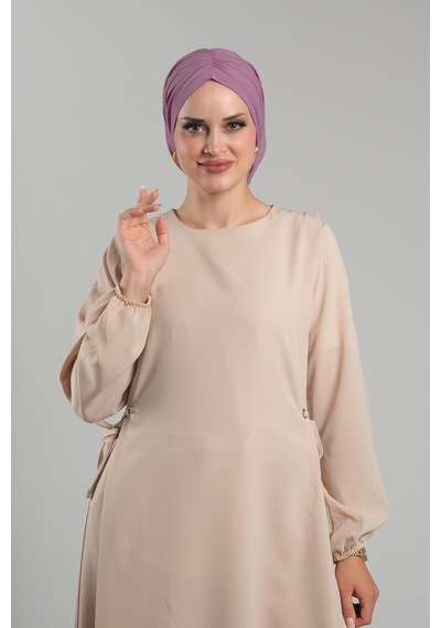 Hürrem Bone Gül Kurusu Pratik Hazır Geçmeli Tesettür Bone Sandy Büzgülü Salaş 2119 18 Gül Kurusu Gülkurusu