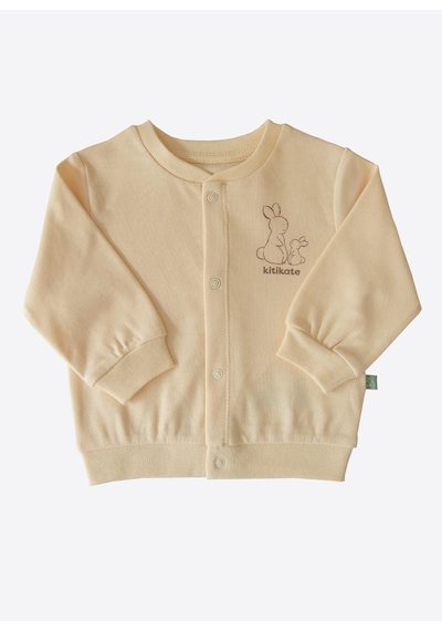 Organik New Basic Hırka Natural Krem