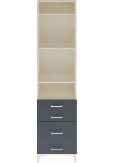 Arges Dolap 4 Raflı 4 Çekmeceli 60x30x243 Aytaşı-antrasit Aytaşı