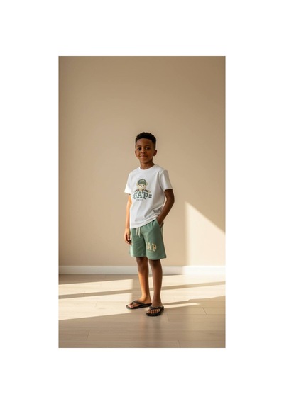 Poala Kids Logolu Ayıcıklı Şort Set Çok Renkli
