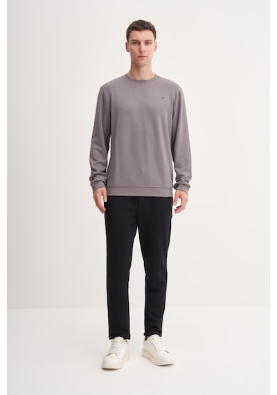 Cazador 53140 Erkek Bisiklet Yaka Sweatshirt K.gri