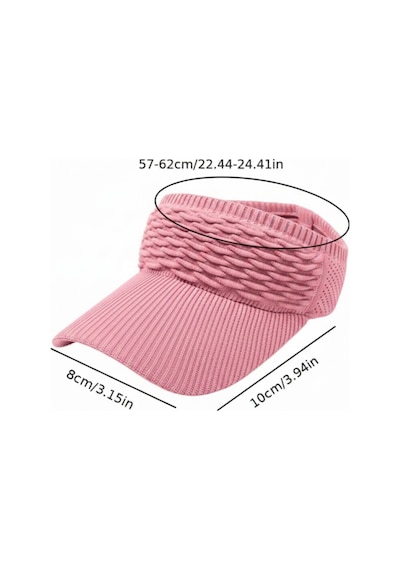 Aresshop Güneş Koruyucu Plaj Örgü Desenli Vizör Şapka Pembe