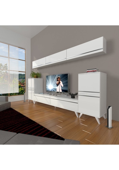 Decoraktiv Eko 9 Mdf Std Retro Tv Ünitesi Tv Sehpası Beyaz