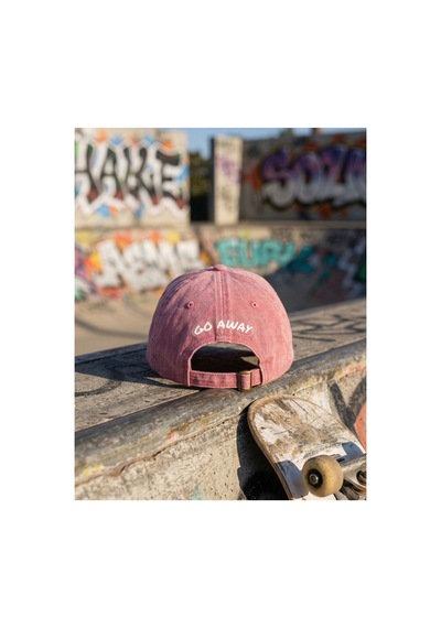 Emybox Unisex Arkası Baskılı Yıkamalı Pamuk Şapka -arkası Yazılı Ayarlanabilir Eskitme Vintage Kep Pembe