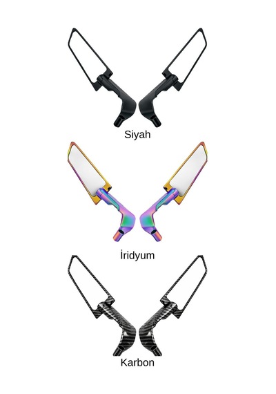 Katlanabilir H2 Mini Motosiklet Aynası Döküm Kasa Siyah