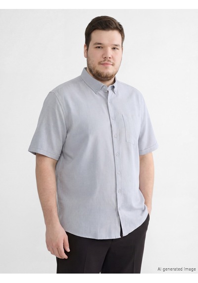 Lcwaıkıkı Classic İndigo Regular Fit Armürlü Erkek Gömlek