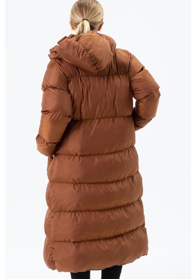 Z6756 Dewberry Bayan Şişme Kaban-camel-camel Camel
