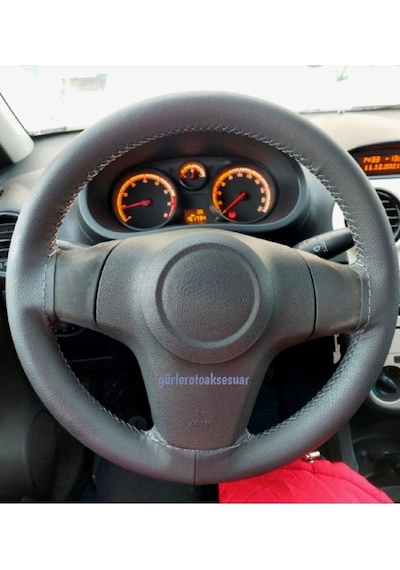 Opel Corsa Uyumlu Dikmeli Direksiyon Kılıfı Soft Gri Renk