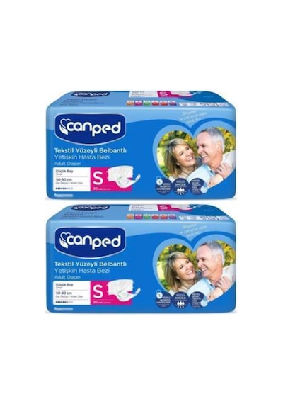 Canped Tekstil Yüzey Belbantlı Hasta Bezi S 2 x 30'lu