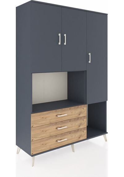 Hyperion Dolap 6 Raflı 3 Çekmeceli 3 Kapaklı 132x44x195 Antrasit-antrasit/çam Antrasıt/atlas Çam Hyperion Dolap 6 Raflı 3 Çekmeceli 3 Kapaklı 132x44x195 Antrasit-antrasit/çam Antrasıt/atlas Çam