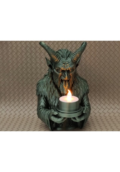 Krampus Tasarımlı Dekoratif Led Mumluk - Özel Tasarım Figür Hediyelik