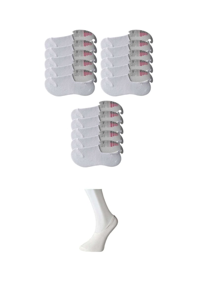 Royaleks Beyaz Kadın Babet Çorap 15 çift RYL-KBT15003 Çok Renkli