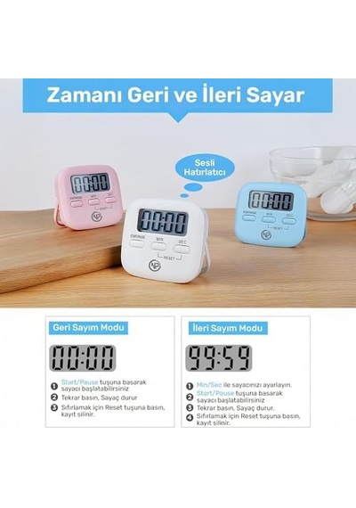 Npt05m Mutfak,ders,yemek İçin 99:59dk Dijital Alarm Kronometre,pomodoro Öğrenci Motivasyon Saati