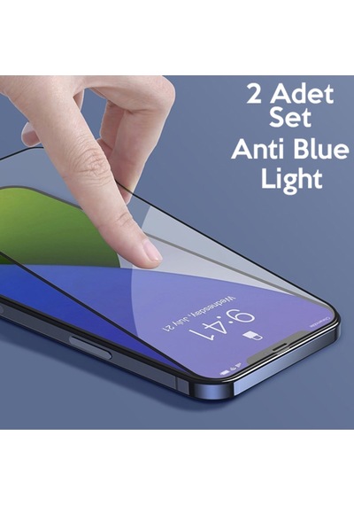 Baseus Apple Uyumlu   iPhone 12 Pro Max 6.7 0.3Mm Full Anti Blue Light Tempered Ekran Koruyucu Siyah