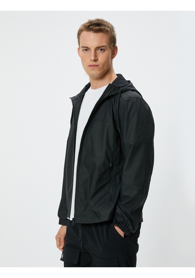 Koton Mevsimlik Ceket Slim Fit Fermuarlı Siyah 5wam20065hw Siyah