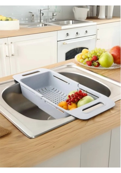 Sürgülü Ayarlanabilir Lavabo Süzgeci Uzun/kısa Evye Tipi Sebze Meyve Yıkama Aparatı Plastik Diğer