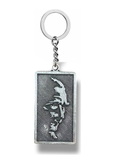 Atatürk Silüetli Metal Anahtarlık Gümüş Renk Unisex Aksesuar