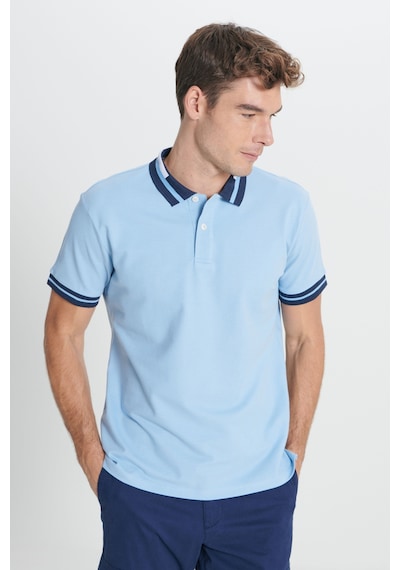 AC&Co / Altınyıldız Classics Erkek Acık Mavı Slim Fit Dar Kesim %100 Pamuk Polo Yaka Tişört Acık Mavı