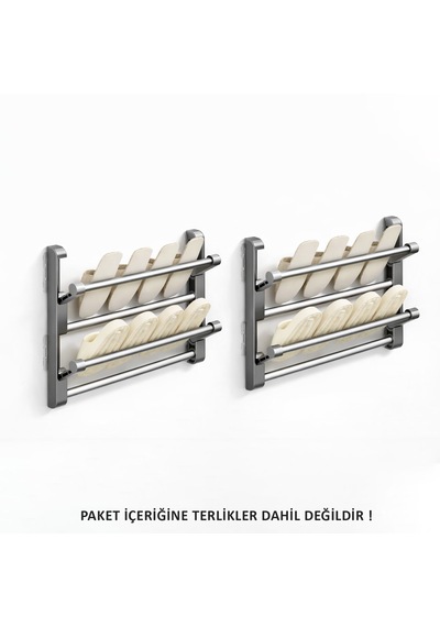Microcase 2 Bölmeli Metal Duvara Monte Katlanabilir Terlik Ayakkabı Standı 50 Cm 2 Adet Al5463 Gri Microcase 2 Bölmeli Metal Duvara Monte Katlanabilir Terlik Ayakkabı Standı 50 Cm 2 Adet Al5463 Gri