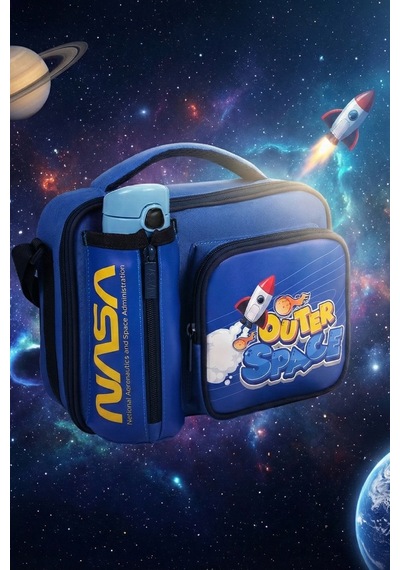 Lisanslı Outer Space Mavi Orijinal Beslenme Çantası Mavi