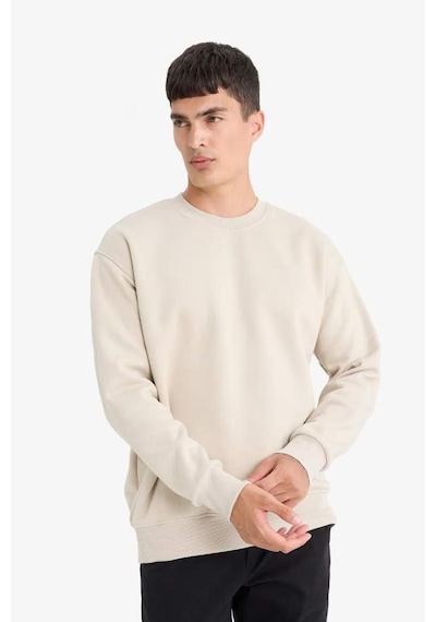 DeFacto Oversize Geniş Kalıp Bisiklet Yaka Kalın Basic Düz Sweatshirt T5139AZ24AUBG735
