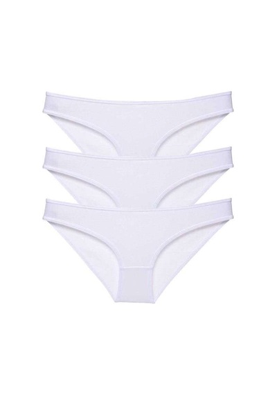 3 Adet Süper Eko Set Likralı Kadın Slip Külot Beyaz Beden: S Standart
