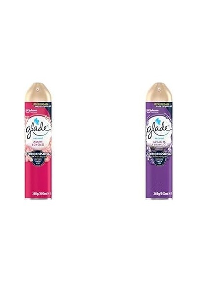 Aerosol Aşkın Büyüsü Oda Kokusu 300 Ml 1 X 300 Ml Ve Glade Aerosol Lavanta Ferahlığı Oda Kokusu 300 Ml 1 X 300 Ml Diğer