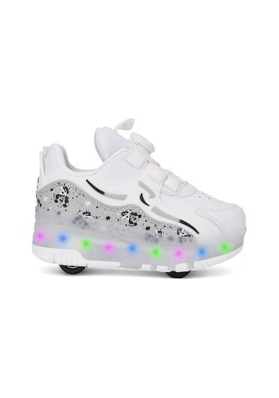 Beyaz Işıklı Patenli Ortopedik Unisex Çocuk Spor Ayakkabı Nils Beyaz