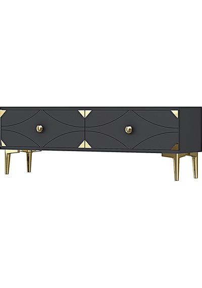 Tsa1297ag Alfa Tv Sehpası Antrasit-gold 120cm
