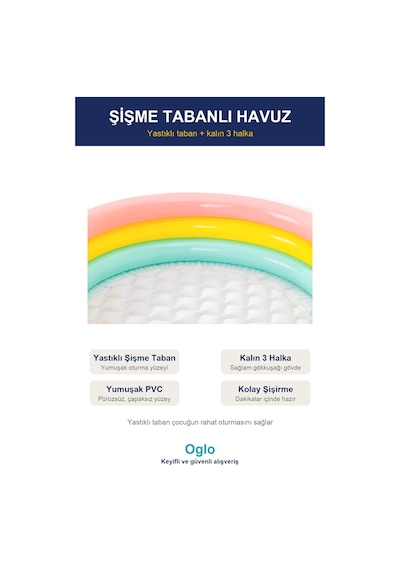 Şişme Oyun Havuzu 100 Top Dahil Çocuk Top Havuzu, Yumuşak Renkli Toplu Bahçe Deniz Oyun Havuzu 1+ Yaş
