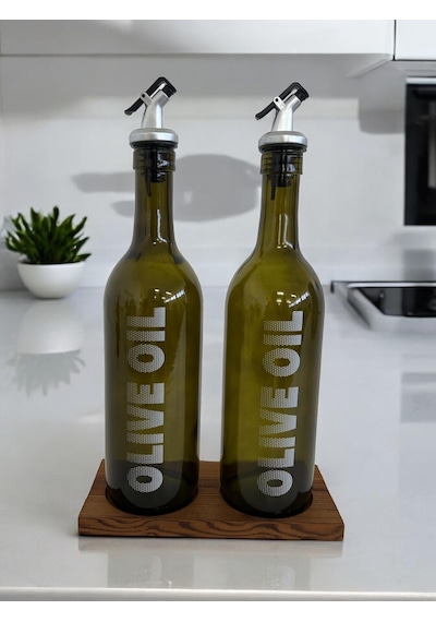 Selka Home 2' Li Ahşap Stant Olıve Oıl Yağlık 750 Ml 001
