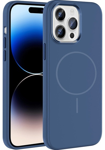 Apple Uyumlu iPhone 14 Pro Max Kılıf M-safe Şarj Özellikli Metal Kamera Çerçeveli Zore Edi Silikon Kapak
