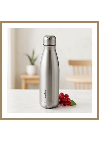 Kahveci.store 500 Ml Paslanmaz Çelik Şişe Termos Krom, Kaydırmaz Taban 22