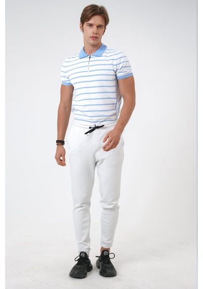 Back And Bond Açık Gri Regular Fit Pamuklu Beli Bağlamalı Jogger Pantolon Çok Renkli