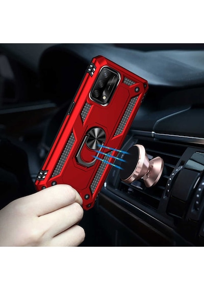 Oppo A74 4G Kilif Yüzüklü Standli Manyetikli Kamera Çikintili Zir 502711778
