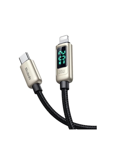 Ca-8811 20w Dijital Göstergeli Type-c To Lightining Pd-data Şarj Kablosu-gümüş Standart