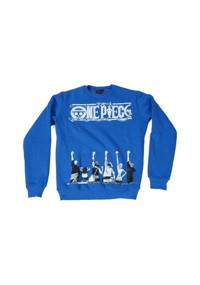 One Piece Raise Fist Sweatshirt Mavi Çok Renkli