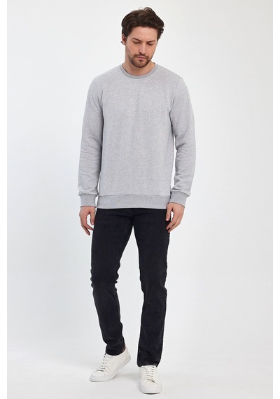 Odda 0007 Pike Sıfır Yaka Sweat Gri