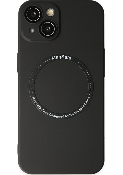Apple iPhone Uyumlu  14 Plus Kılıf Jack Magneticsafe Lens Silikon -  Siyah