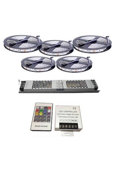 Şerit Led Rgb Kumandalı 20 Renk 3 Çipli Iç Mekan Tak Çalıştır 25 Metre