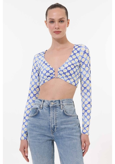 Roxy Artsy Tıle Crop Top Lycra Laci Kadın Mayo Lacivert