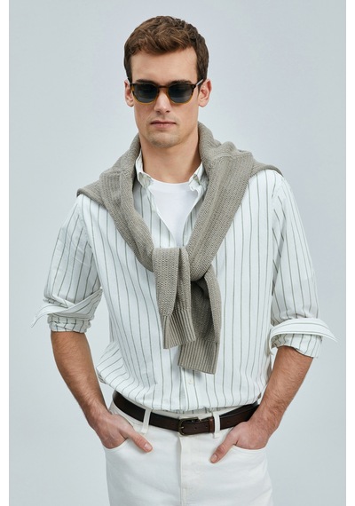 Lufian Erkek Regular Fit Nıcer Basic Gömlek 111010639 Yeşil Yeşil