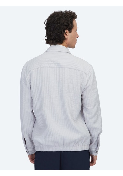 Kip Gri Regular Fit Dokuma Overshirt