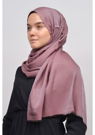 Altobeh Kadın Düz Renk Pırıltı Simli Tesettür Shawl Parlak Abiye Şal - Maron