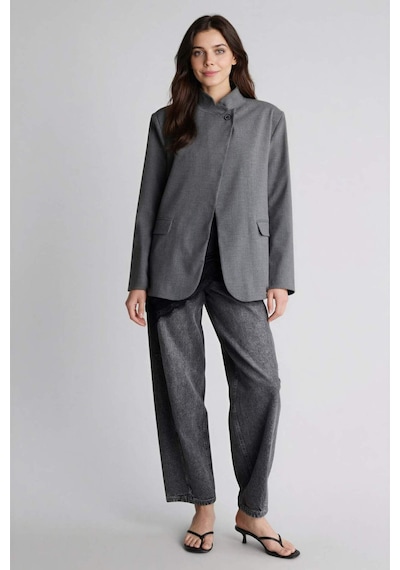 Defacto Regular Fıt Dik Yaka Blazer Ceket H2399ax26spar202 Antrasit-ar202
