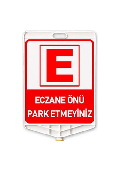 Eczane Önü Park Etmeyiniz Uyarı Levhalı Sarı Delinatör Seti