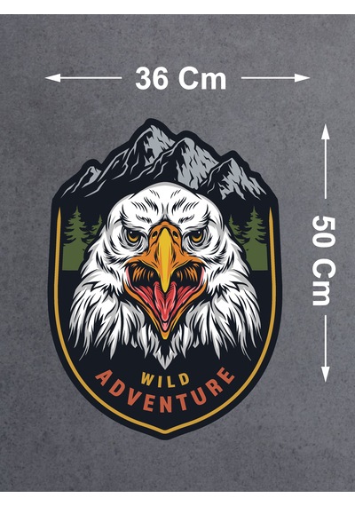 Vahşi Kartal Sticker - Wild Adventure Off Road 4x4 Kamp Sticker - Araba Oto Motosiklet Karavan Cam Sticker - 00051 50x36 Cm