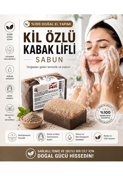 Kil Özlü Kabak Lifli Sabun Kabak Lifi - Lavanta
