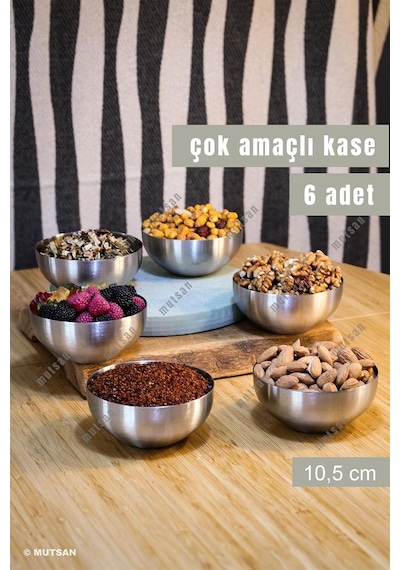 6'lı18/10 Paslanmaz Çelik Çerezlik Seti Çok Amaçlı Atıştırmalık Sunum Kasesi No.3 Tatlı Meze Kahvaltılık Sunum Kabı Ø 10,5 Cm 300 Ml Çok Renkli 6'lı18/10 Paslanmaz Çelik Çerezlik Seti Çok Amaçlı Atıştırmalık Sunum Kasesi No.3 Tatlı Meze Kahvaltılık Sunum Kabı Ø 10,5 Cm 300 Ml Çok Renkli